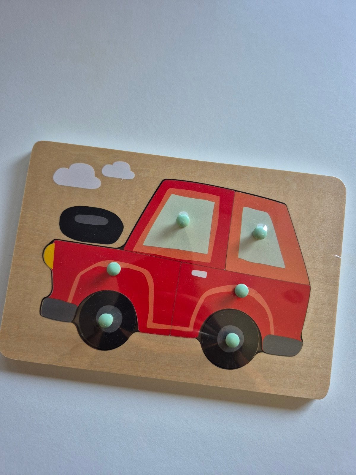 Houten auto puzzel voor kinderen, Ophalen of Verzenden, Gebruikt, Puzzelen
