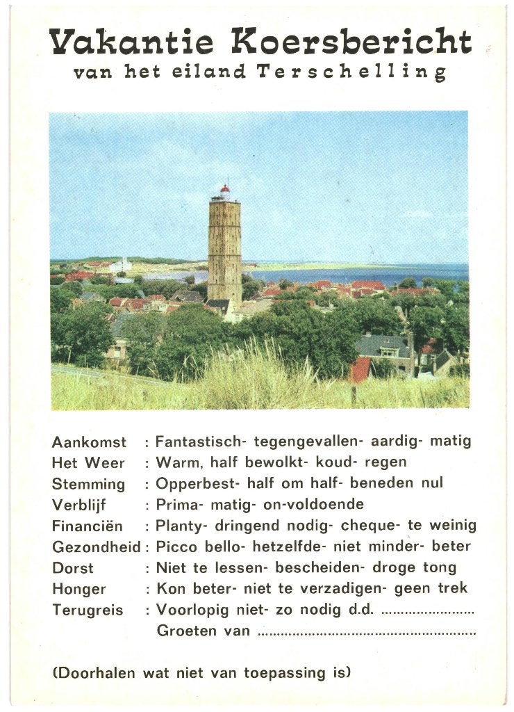 43863 Terschelling  jr 70 80 _ Nette oude kaart Onbeschreven
