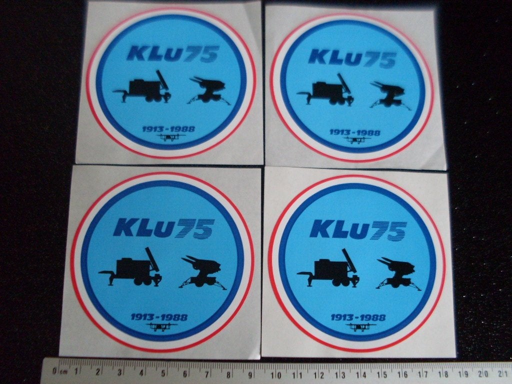 4x sticker KLu 75 jaar 1913 - 1988 leger logo luchtmacht, Verzenden, Zo goed als nieuw, Bedrijf of Vereniging