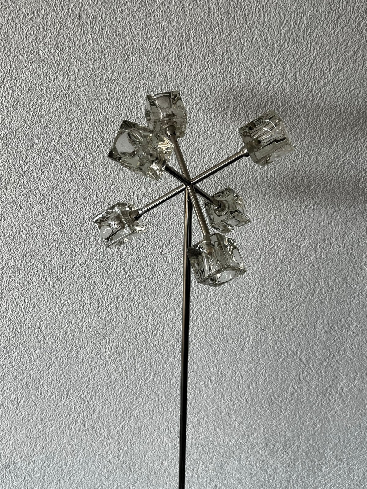 Vintage 00s IKEA chrome ice cube vloerlamp, Huis en Inrichting, Lampen | Vloerlampen, Ophalen, Gebruikt, Overige fittingen, Glas