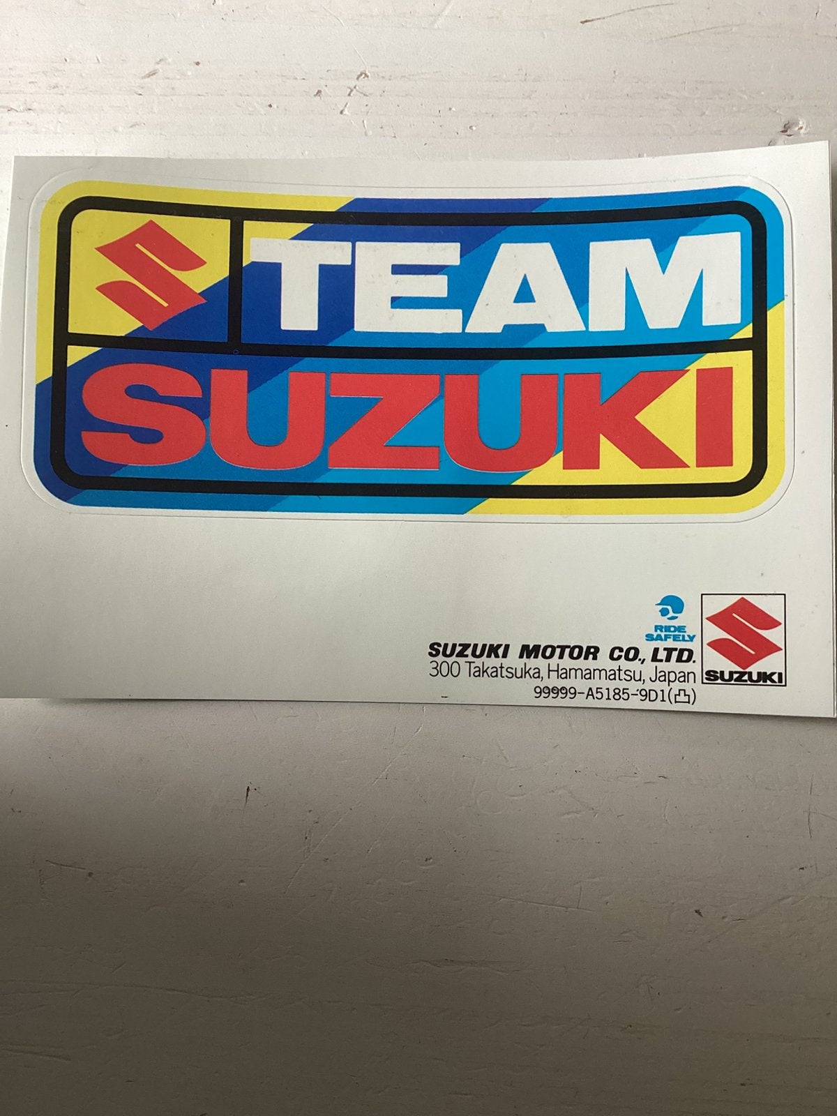 Sticker Team Suzuki, Verzenden, Zo goed als nieuw, Sport