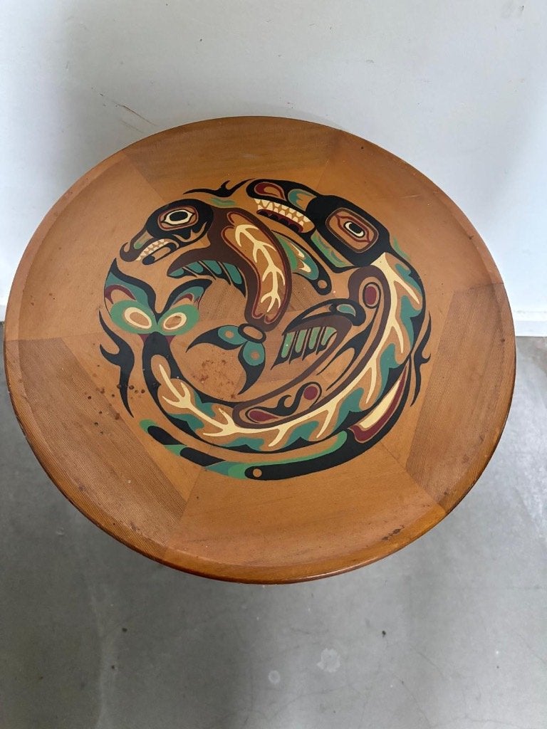 houten ceder bord 'Panorama' Canadese killerwhale legende, Ophalen of Verzenden, Wanddecoratie, 20 - 50 cm, Zeeleven