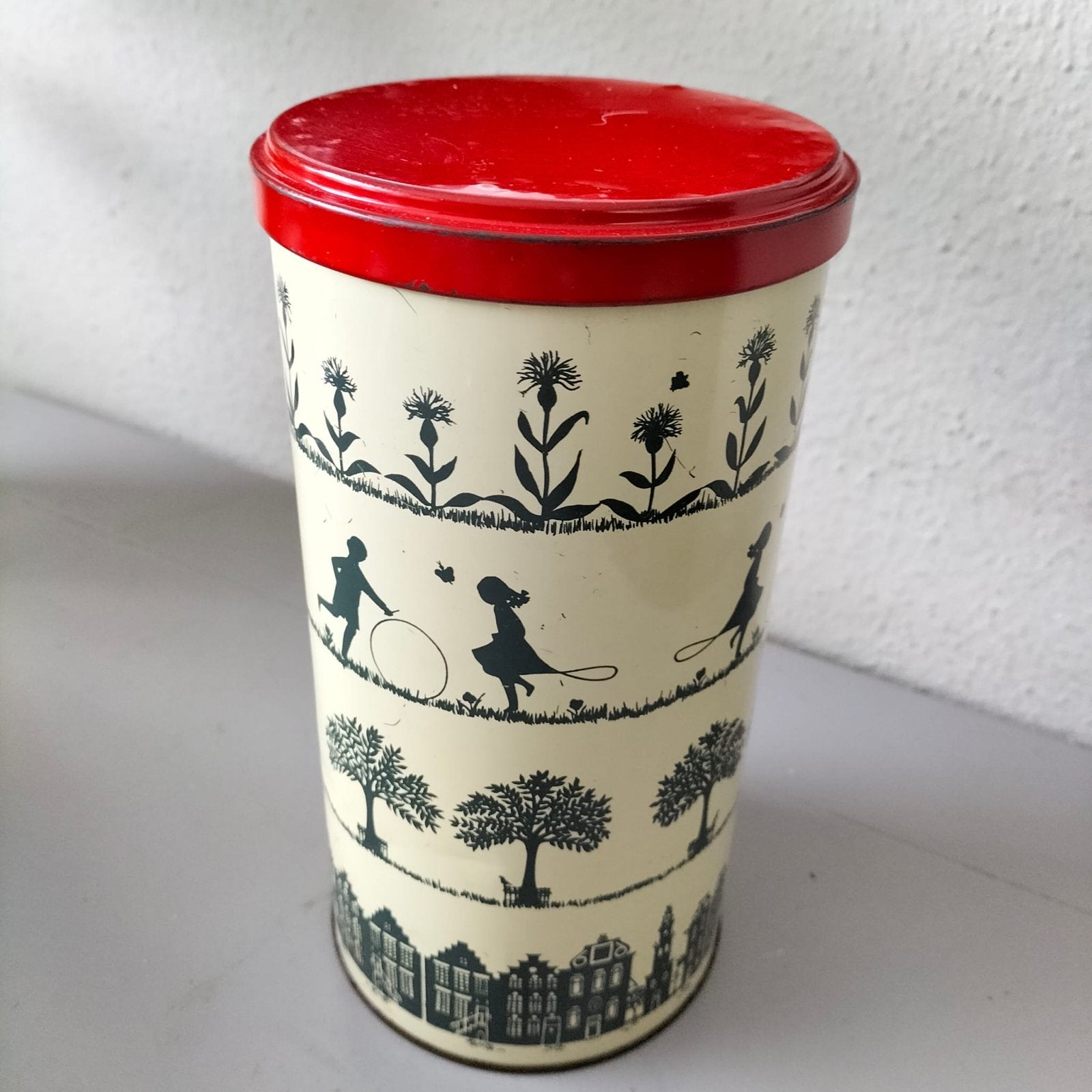 Vintage Tomado blik - Oud Hollands tafereel, Ophalen of Verzenden, Gebruikt, Overige, Overige merken