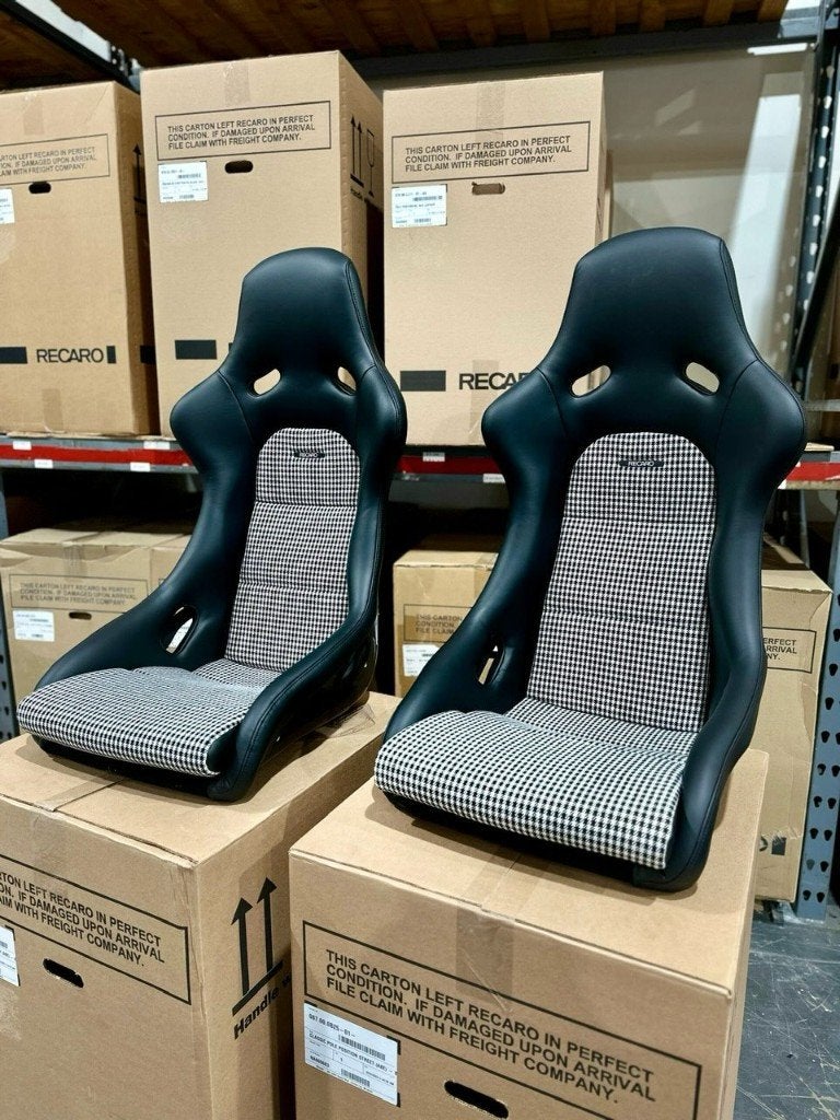 Recaro Classic Pole position Leder pepita zwart kuipstoel