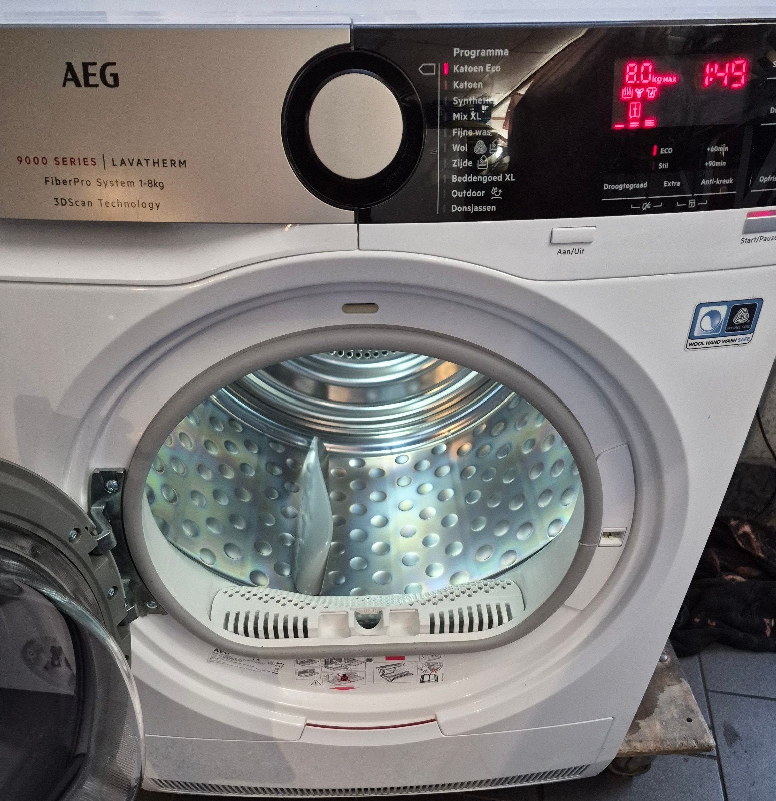 Aeg 9000 serie warmtepompdroger A ++ ,8kg, Ophalen, Minder dan 85 cm, Overige typen, 8 tot 10 kg