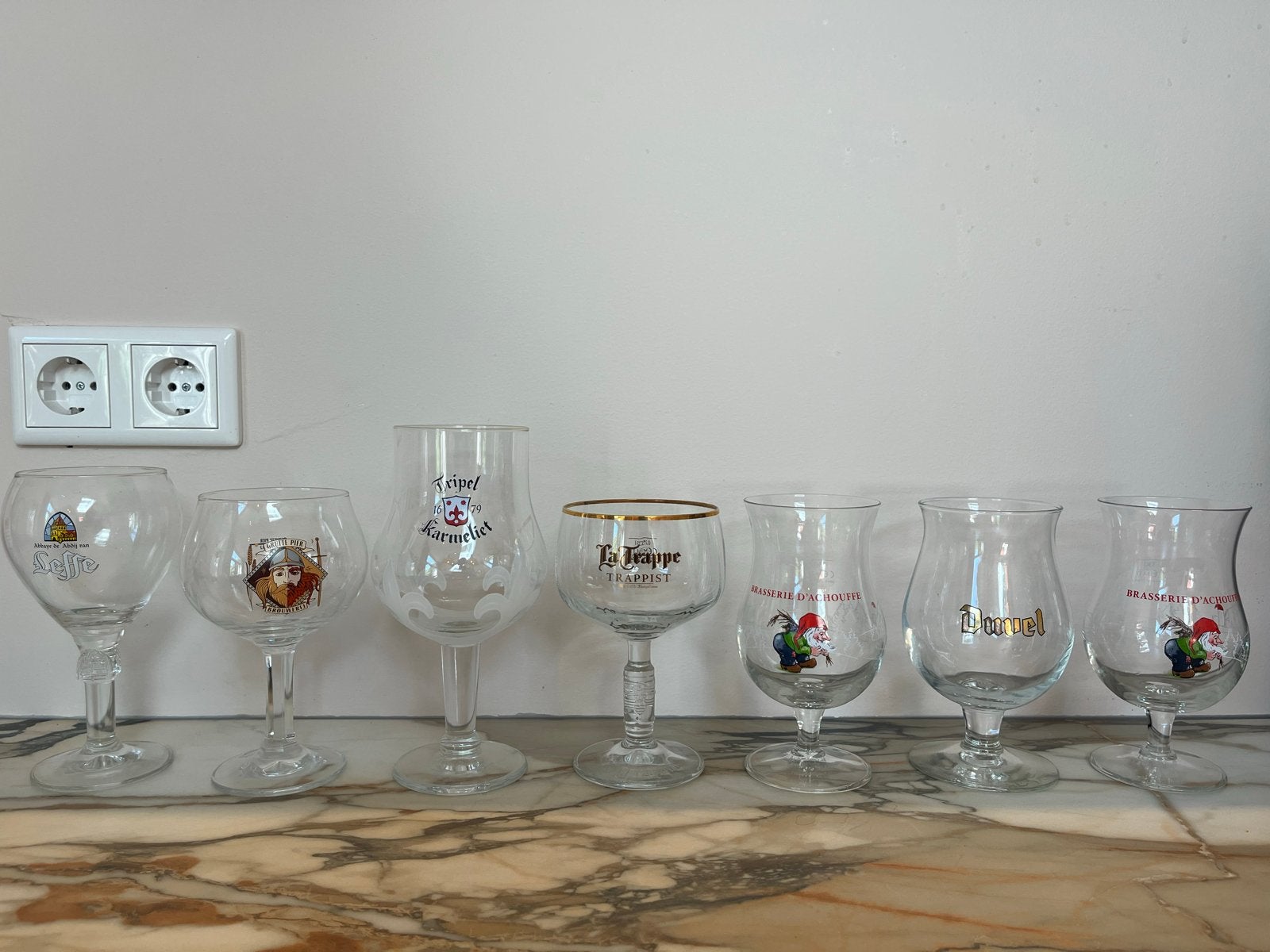 Set van 7 diverse bierglazen - verzamelaarseditie, Verzamelen, Ophalen, Zo goed als nieuw, Bierglas