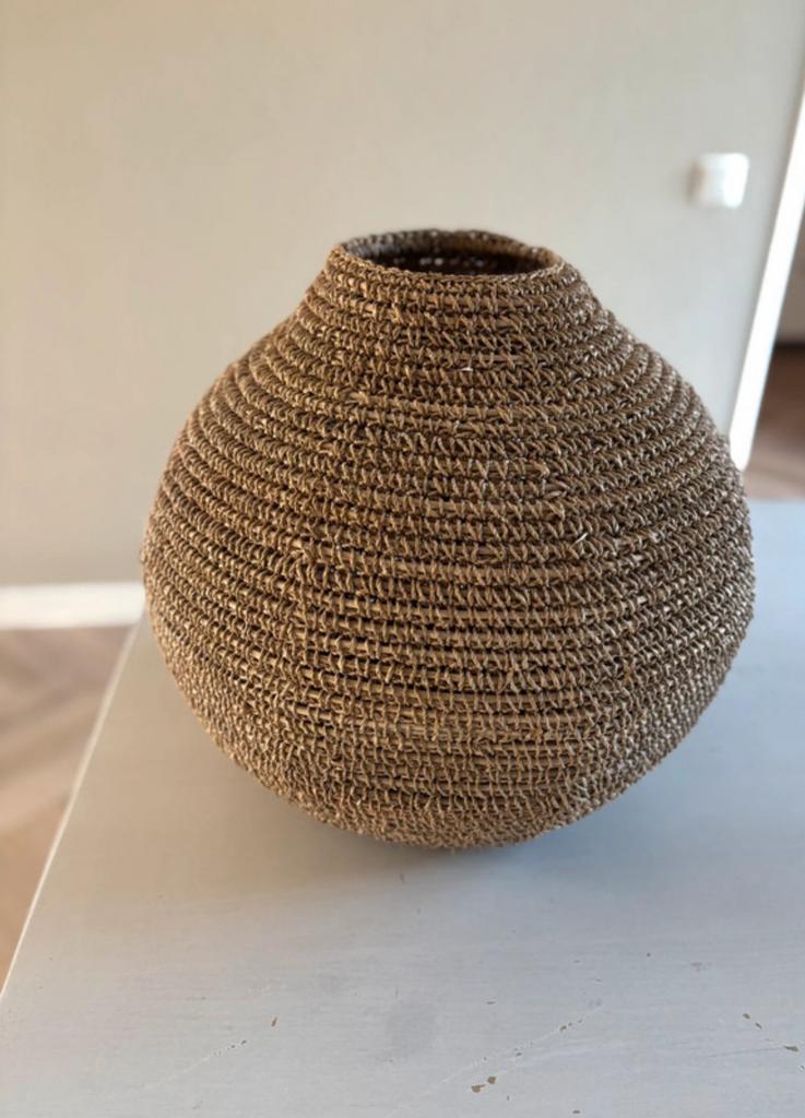 Vaasmand Ibiza stijl, Ophalen of Verzenden, Gebruikt, Rond