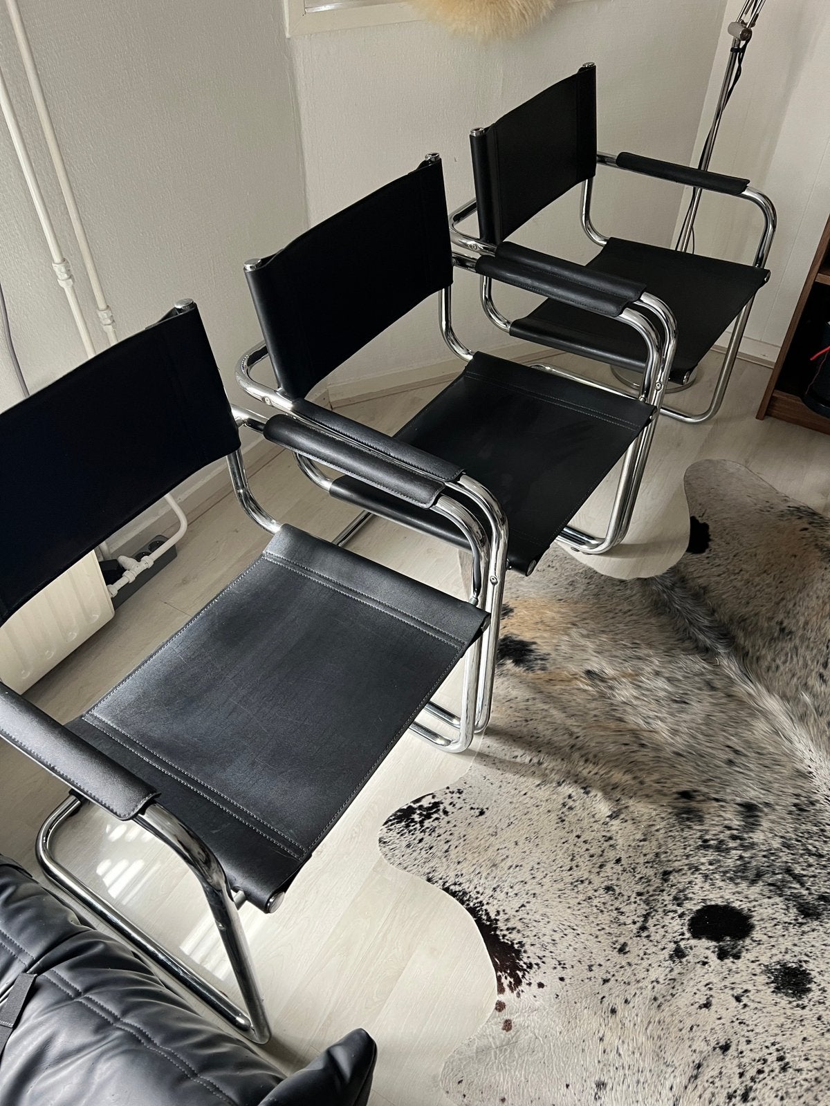 3 x buisframe stoelen, Ophalen, Zo goed als nieuw, Zwart