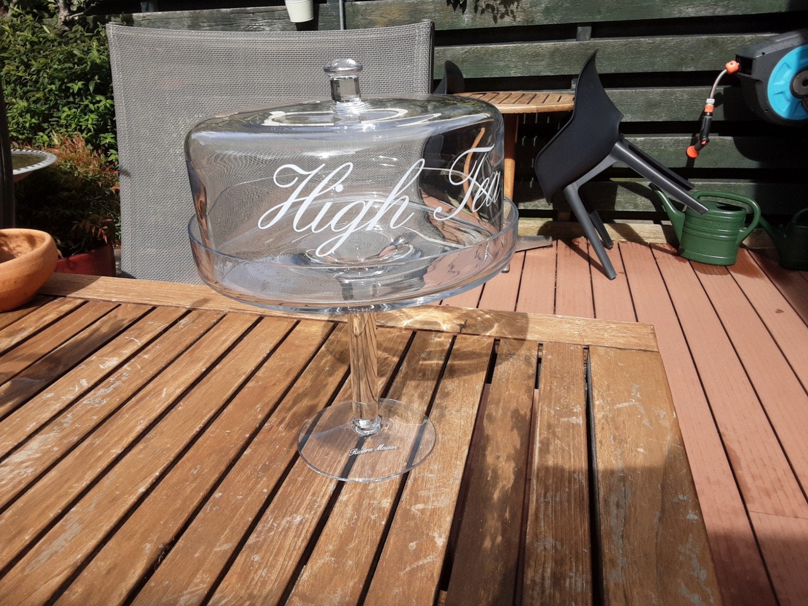 Rivièra Maison glazen taartstolp, Ophalen, Glas, Inclusief decoratie, 24 cm