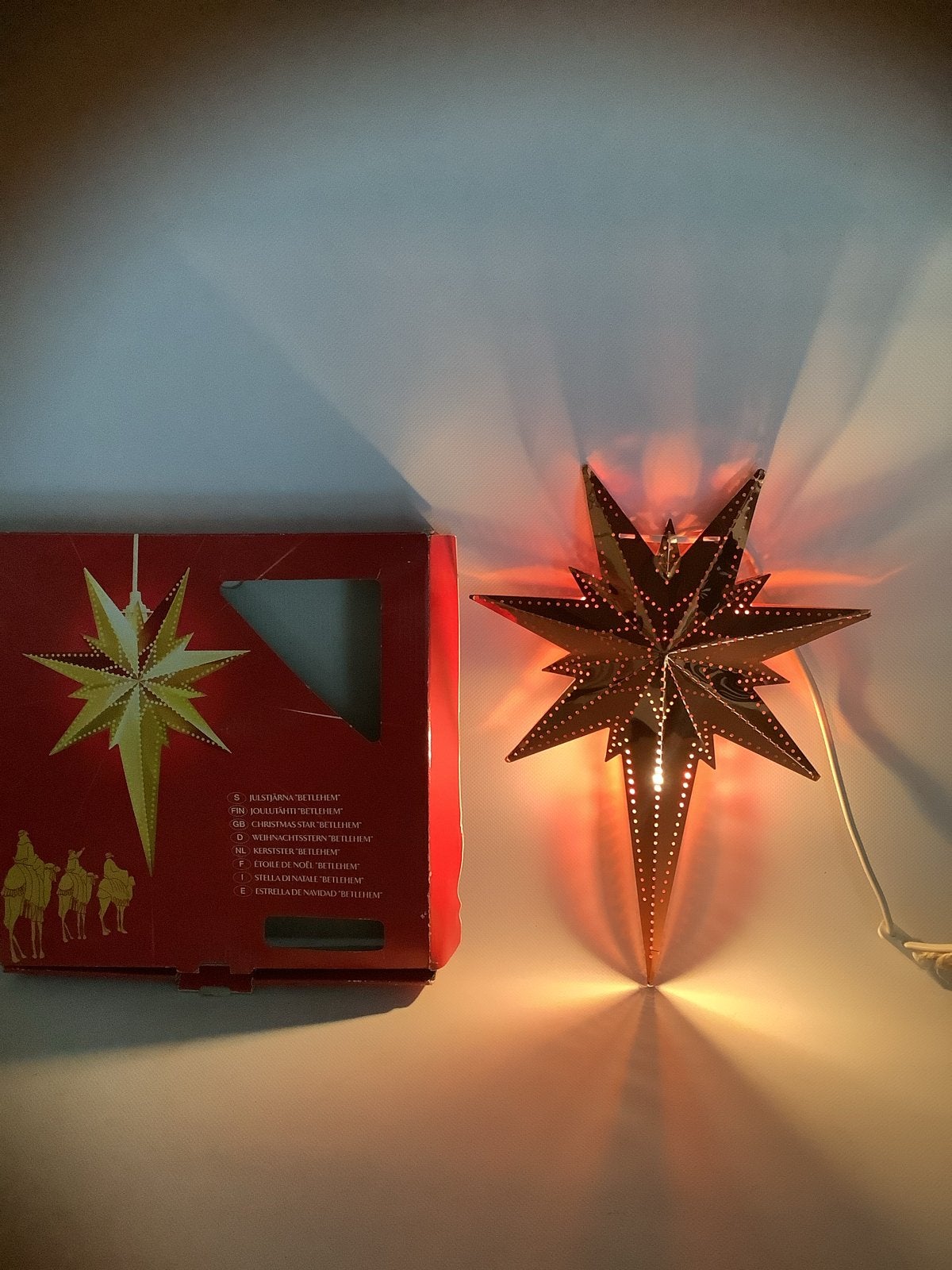 Koperkleurige metalen Kerstster, Ophalen of Verzenden