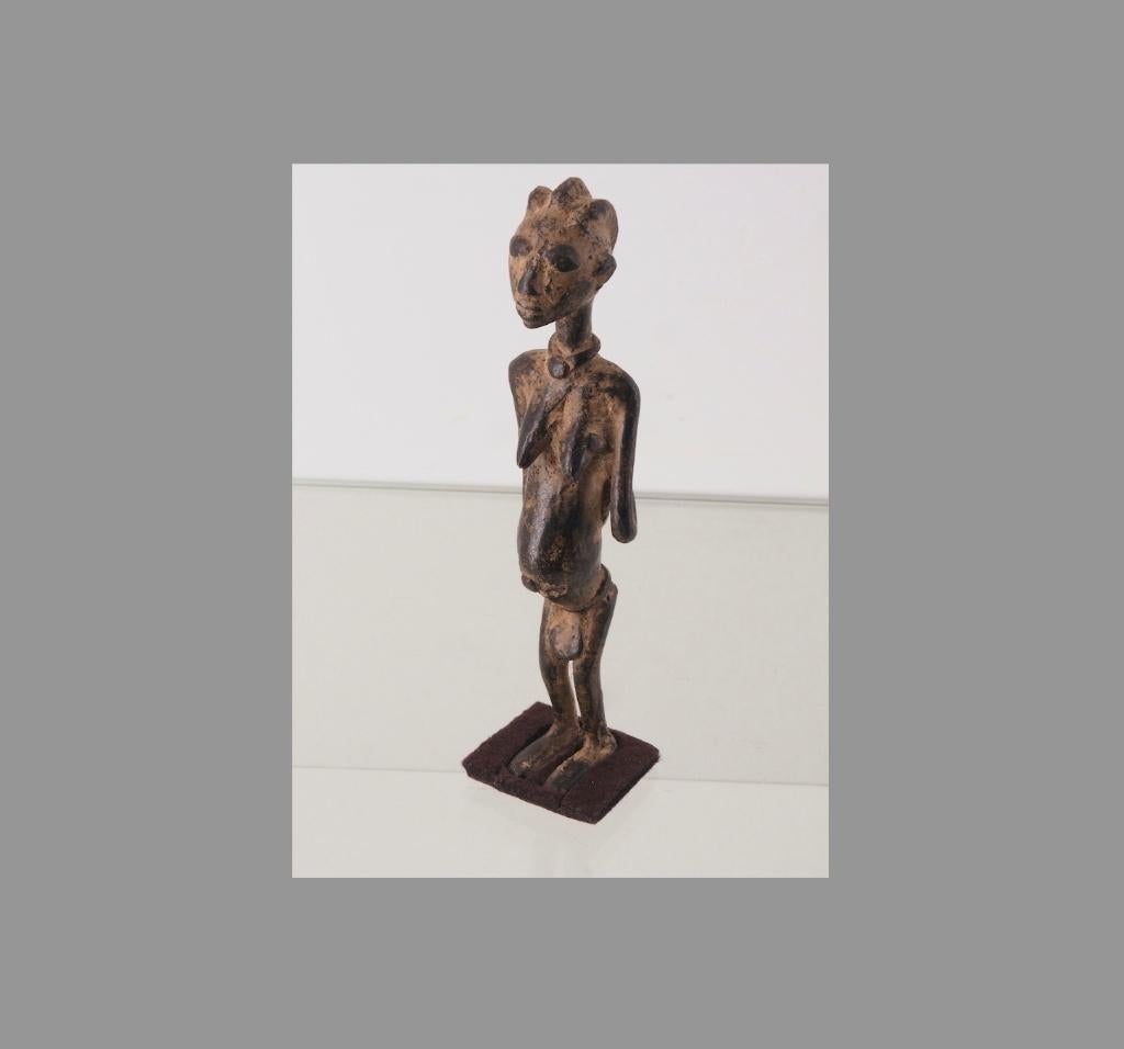Brons Dogon vrouw fig. met kind, Mali(170305-06), Ophalen of Verzenden