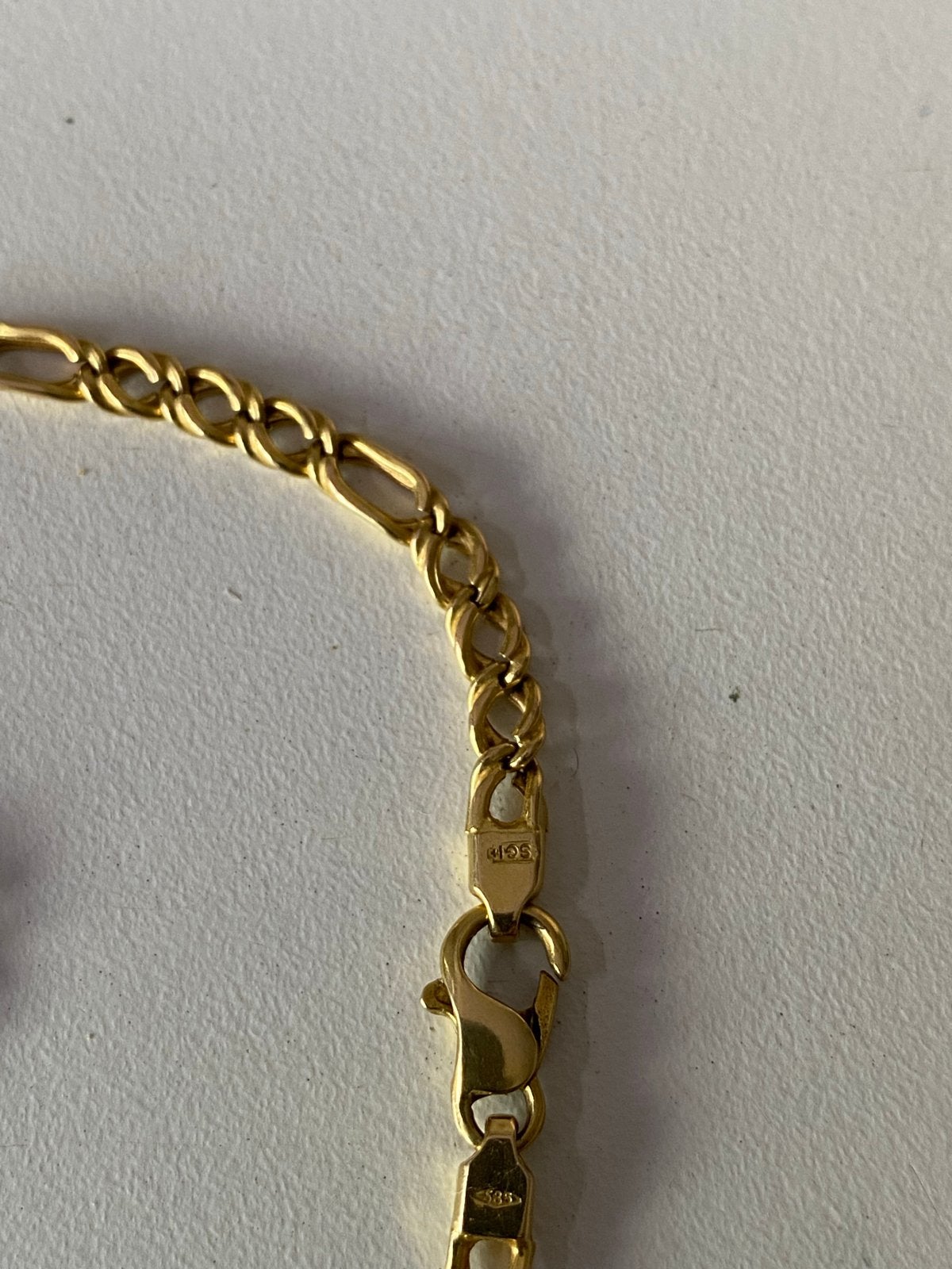 Gouden Figaro schakel ketting 585 - 50 cm, Sieraden, Tassen en Uiterlijk, Kettingen, Ophalen of Verzenden, Gebruikt, Goud