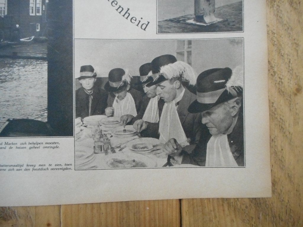 Deurne. Schutterij. Schutters aan maaltijd. 1931., Ophalen of Verzenden, 1920 tot 1940, Nederland, Knipsel(s)