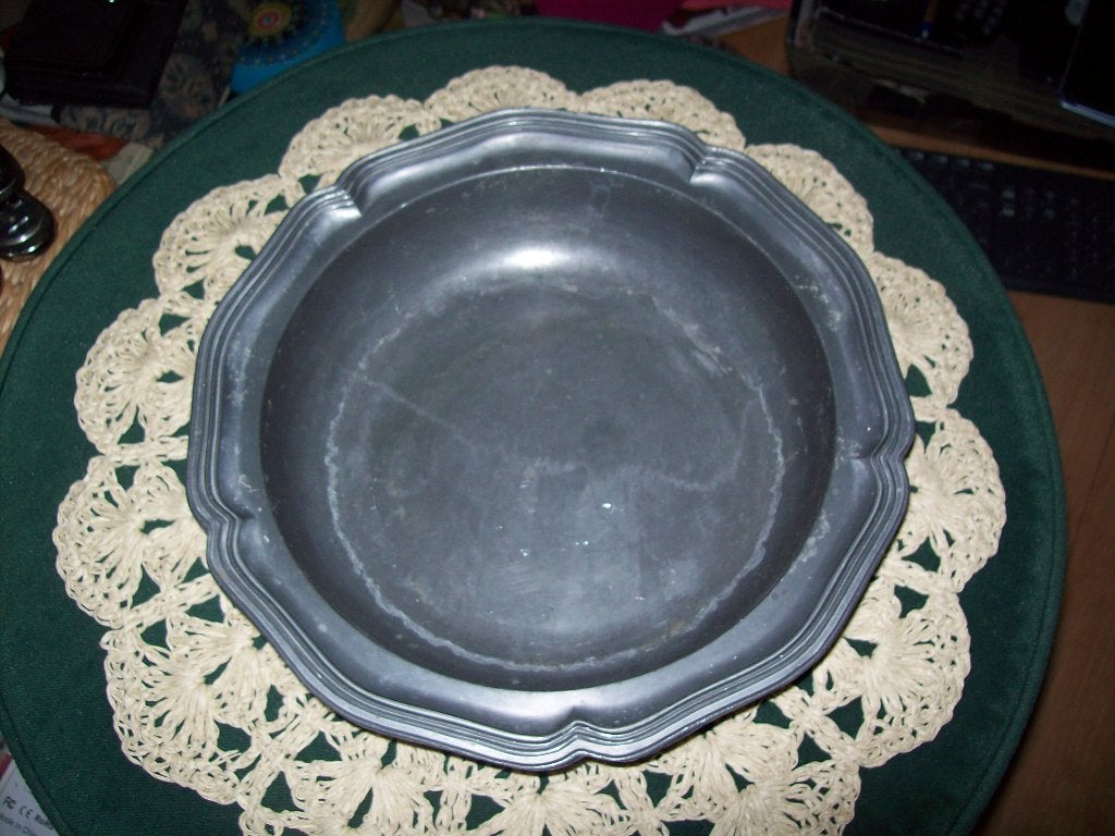 Fruitschaal  rond  Tin, Antiek en Kunst, Antiek | Tin, Ophalen of Verzenden