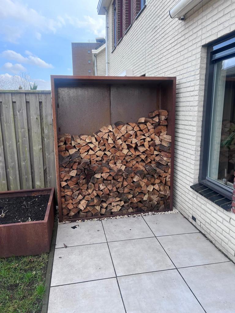 Foto 3 van Cortenstalen houtopslag 200x200x40 met of zonder achterwand!