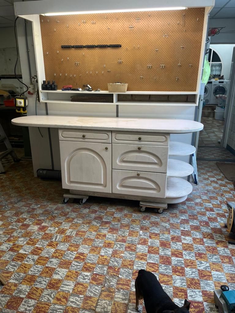 Massief eiken keuken eiland / bar., Ophalen, Gebruikt