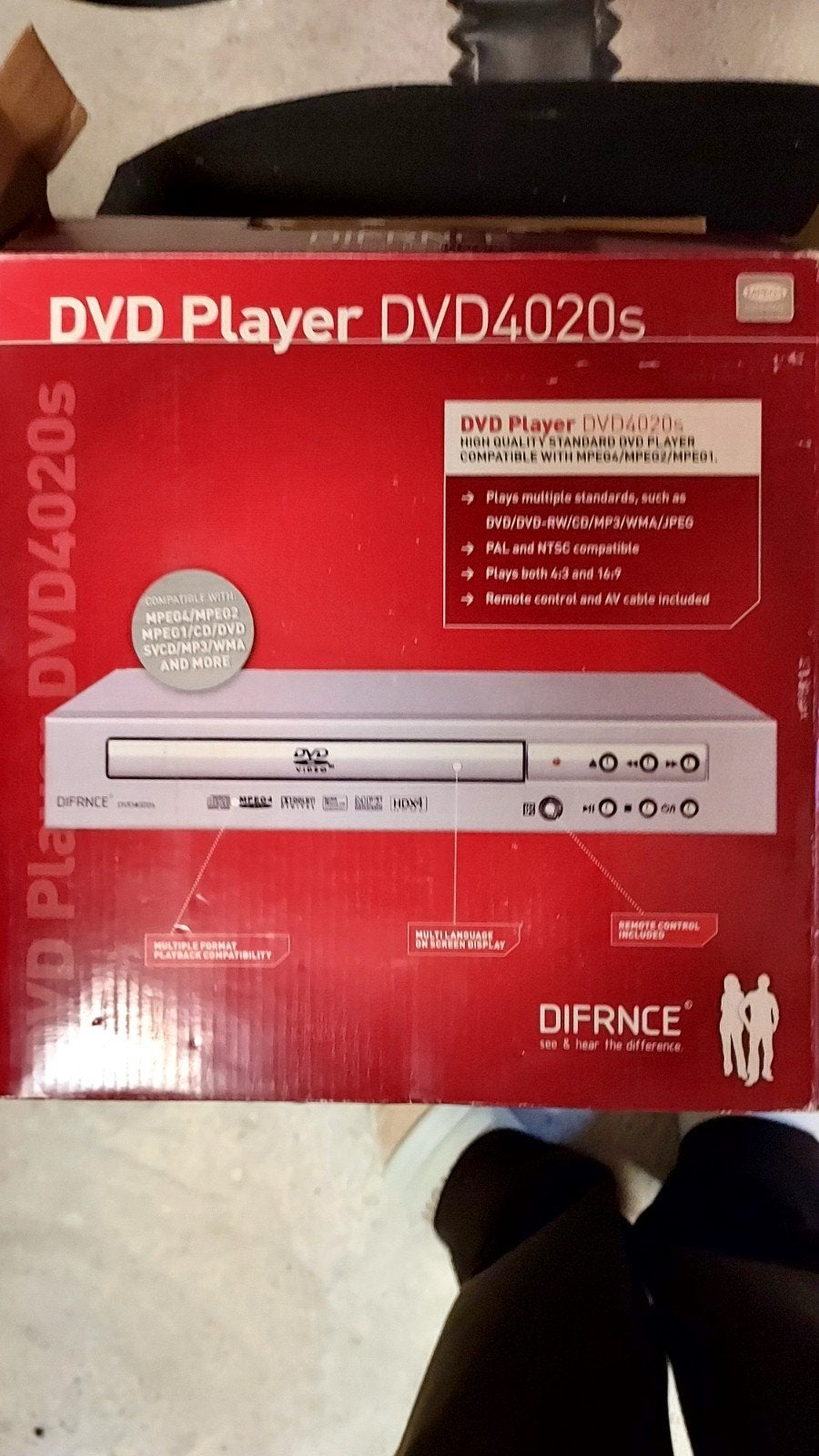DIFRNCE DVD4020s DVD-speler - Nieuw in doos, Audio, Tv en Foto, Dvd-spelers, Ophalen of Verzenden, Nieuw, Dvd-speler, Overige merken