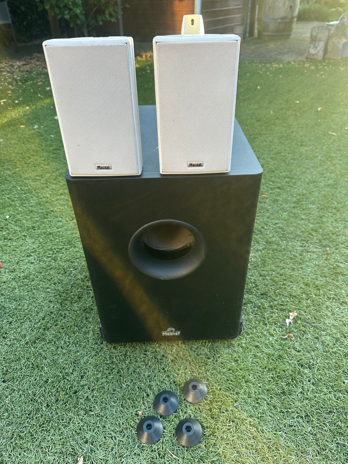 Magnat Systema 100 speakerset met Alpha 25 A subwoofer, Audio, Tv en Foto, Luidsprekers, Ophalen, Gebruikt, 60 tot 120 watt, Geschikt voor surround/home cinema