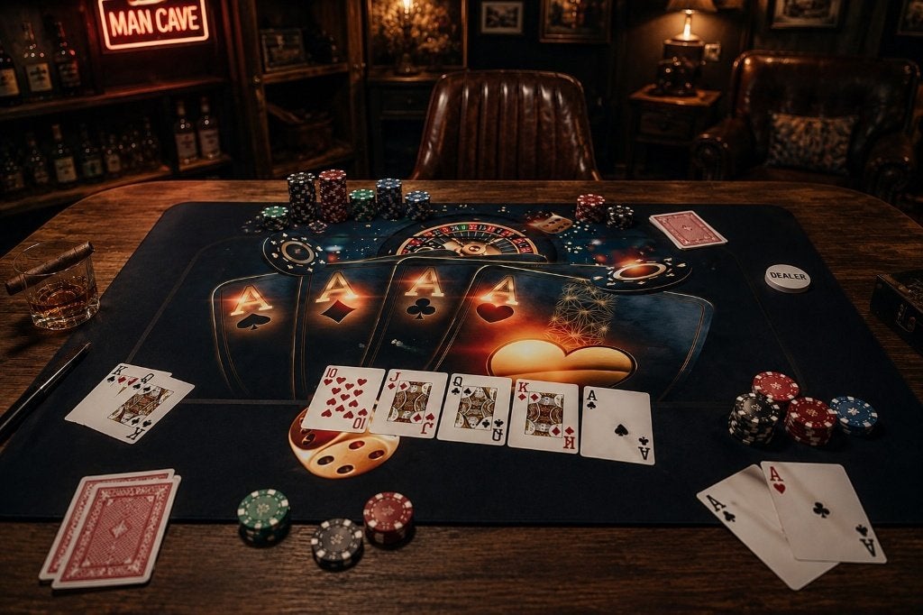Pokermat - Poker kleed - Spelletjes mat - Poker accessoires, Kouwehoek 1b, Verzenden, Nieuw, Info@caveandgarden.nl