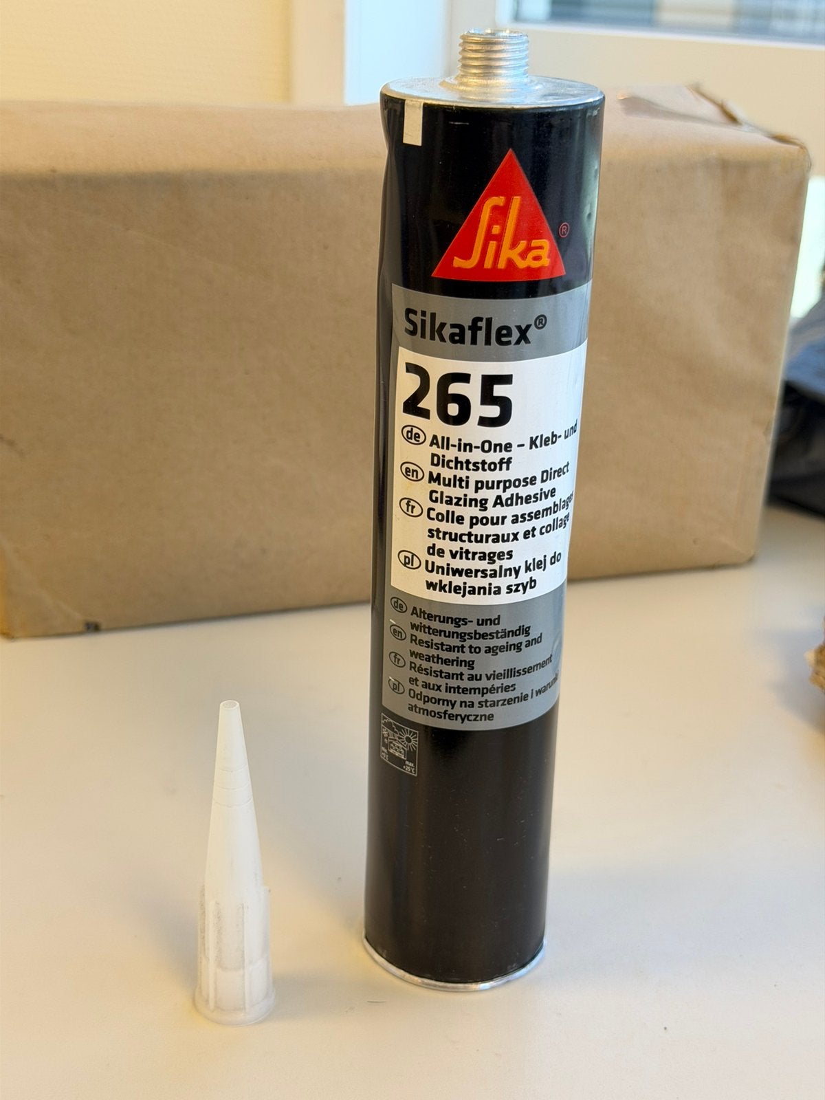 Sikaflex 265 Zwart 300ml Autoruiten Glaslijm autoruit Kit, Nieuw, Ophalen of Verzenden, H, H