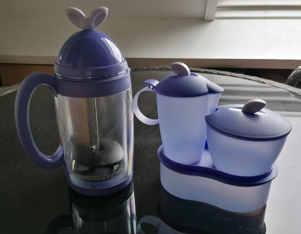 Tupperware koffiekan met franse pers., Ophalen, Zo goed als nieuw, Blauw, Overige typen