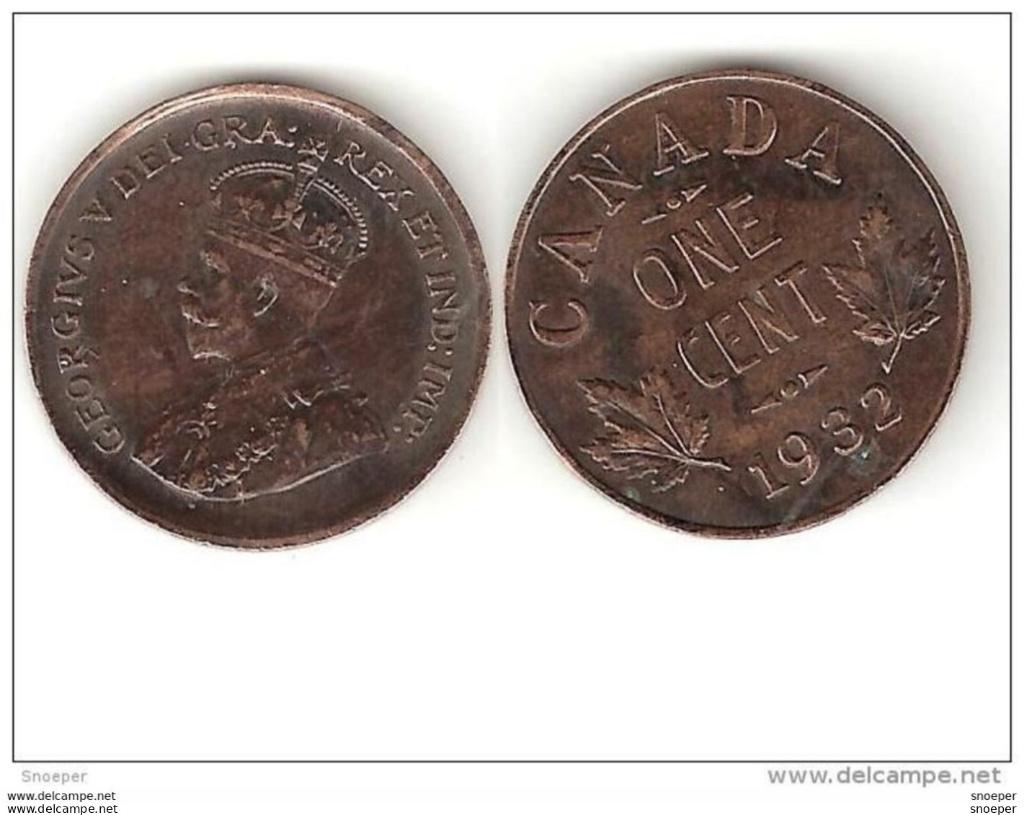 CANADA 1 CENT 1932 KM 28 xf+, Verzenden, Noord-Amerika, Losse munt