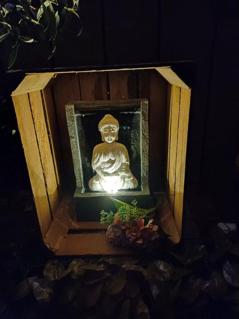 Boeddha waterornament / fontein met led verlichting. Nieuw!!, Tuin en Terras, Waterpartijen en Fonteinen, Ophalen of Verzenden