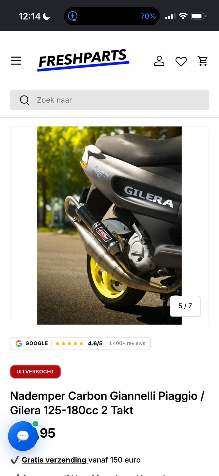 Gezocht Giannelli Carbon nademper voor Piaggio 125-180cc, Ophalen of Verzenden, Zo goed als nieuw