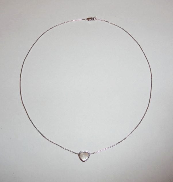 Ketting 925 Hartje Parelmoer, Met hanger, Nieuw, Ophalen of Verzenden, Zilver