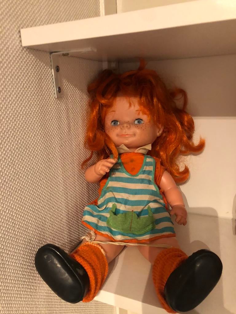 Vintage Pipi Langkous pop, Ophalen of Verzenden, Zo goed als nieuw, Pop