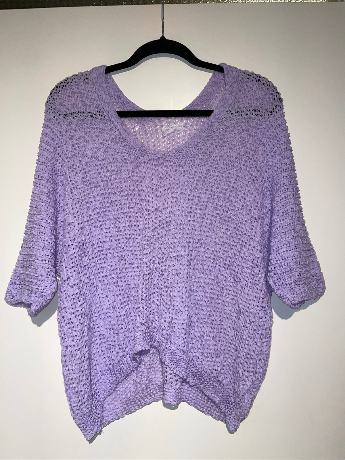 Lila pastel paarse gehaakte top trui tuniek mt 38 / 40, Ophalen of Verzenden, Zo goed als nieuw, Maat 38/40 (M), Paars