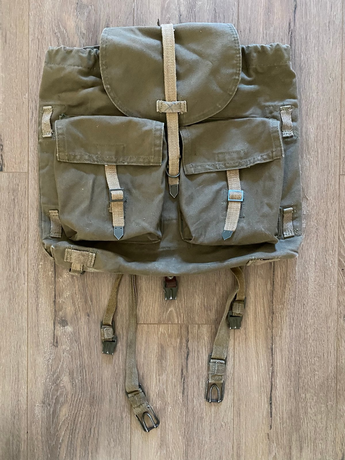 Oude Russische militaire rugzak - Canvas & Leer, Ophalen of Verzenden, Overige soorten, Overige gebieden, Overige typen