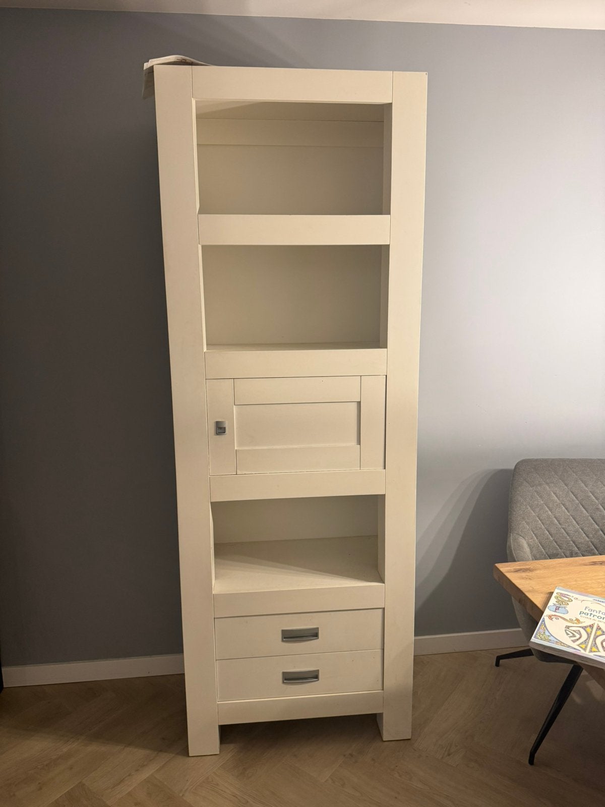 Witte Kast 75x40x210cm met Lades en Deurtje, Ophalen, Minder dan 50 cm, Gebruikt, Met deur(en)