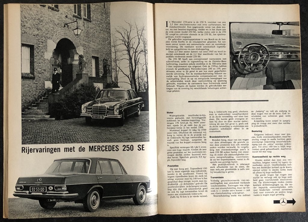 Mercedes 280 S - 250 SE ( W108 ) testen in Autokampioen, Gelezen, Autokampioen, Mercedes, Ophalen of Verzenden