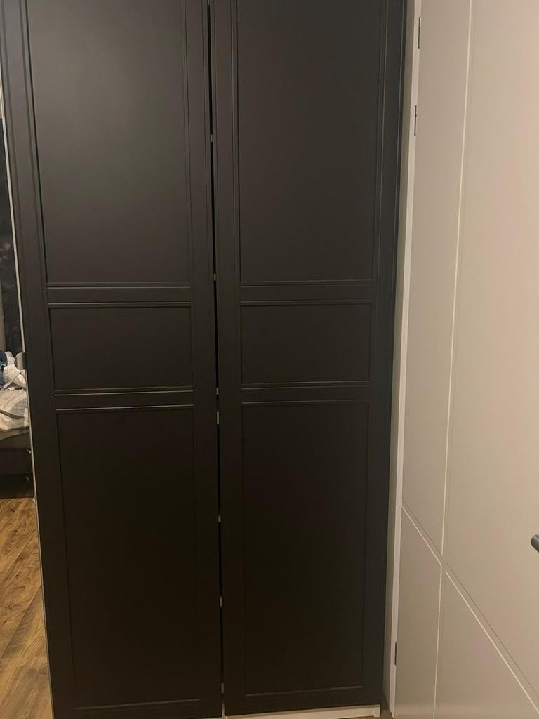 Zwarte Ikea pax kledingkast met schoenenrekken, Ophalen, Gebruikt, Modern