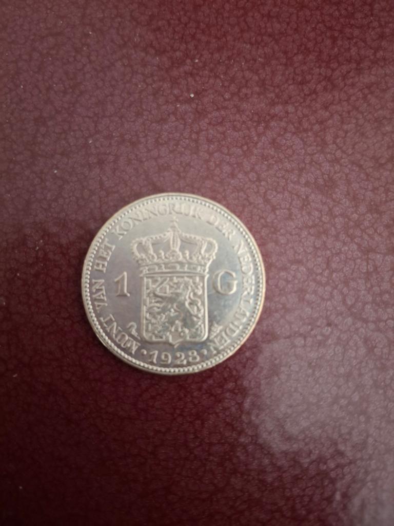 Gulden 1928    zilver, Postzegels en Munten, Munten | Nederland, Ophalen of Verzenden, Koningin Wilhelmina, ½ gulden, Zilver