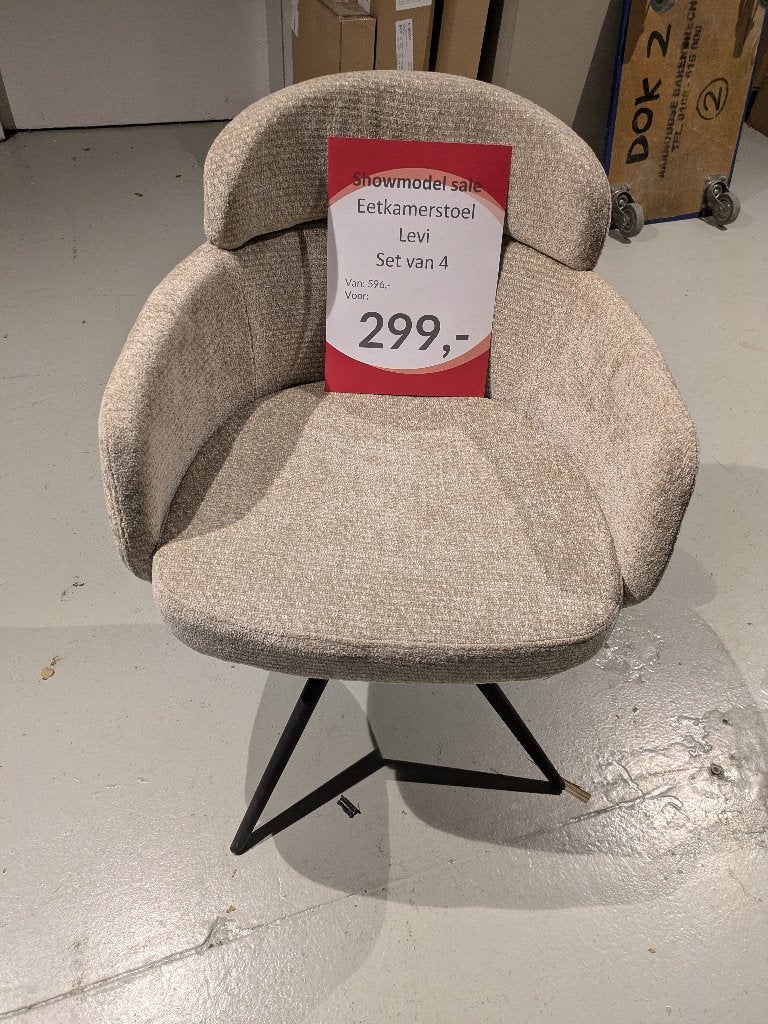 SET NIEUWE EETKAMERSTOELEN STERK AFGEPRIJSD, Huis en Inrichting, Stoelen, Nieuw, Vier, Metaal, Stof, Overige kleuren, Ophalen