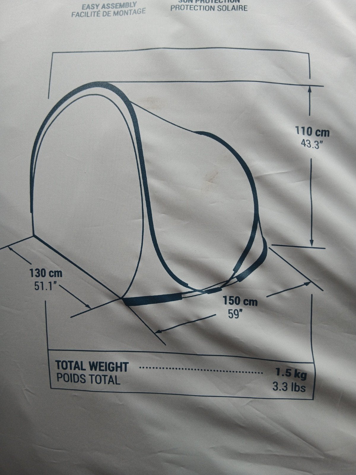 decathlon quechua shelter abris 2 seconds 0 xl fresh, Ophalen, Zo goed als nieuw