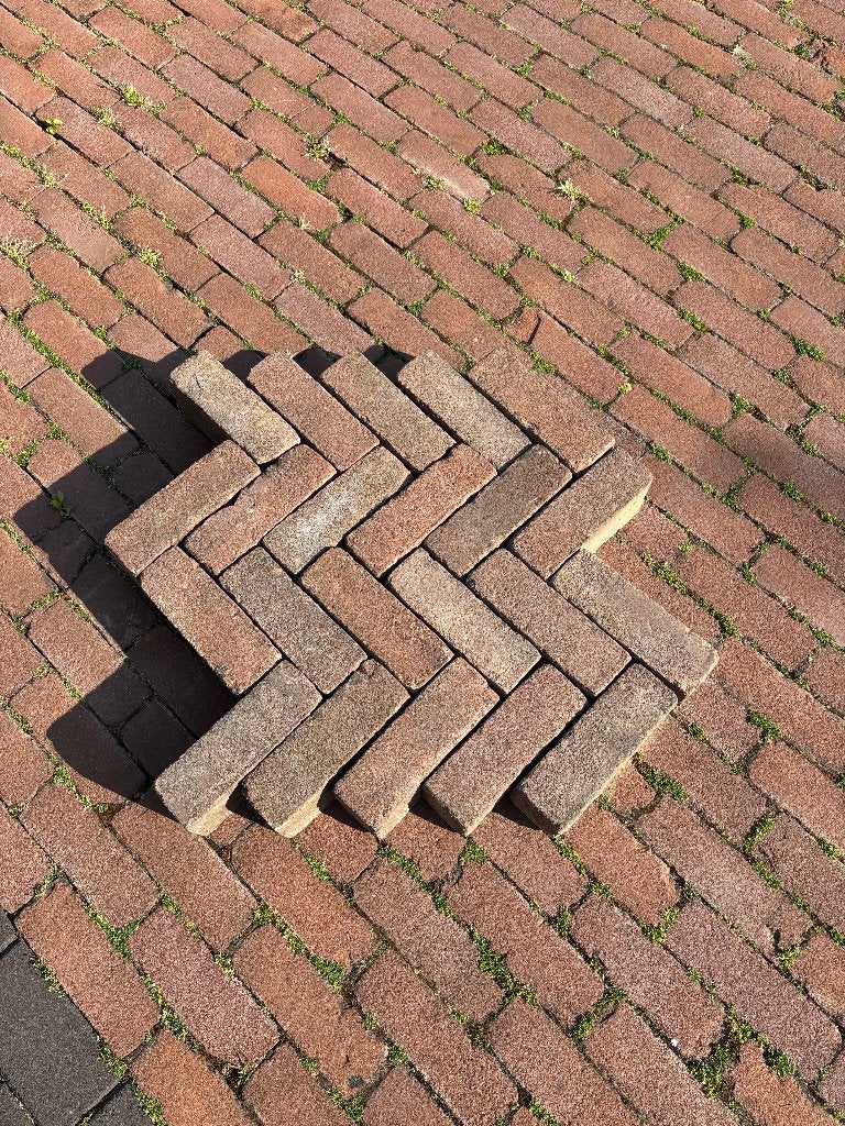Gebakken klinkers dikformaat, Tuin en Terras, Ophalen, Overige materialen, Gebruikt, Klinkers