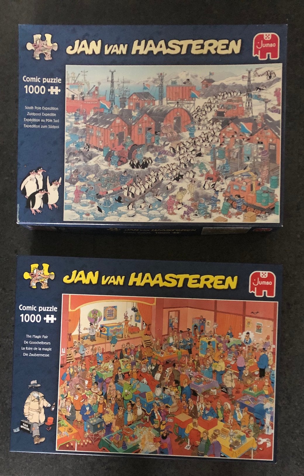 2 Van Haasteren 1000 stuks 2 wasgij 950, Ophalen of Verzenden, 500 t/m 1500 stukjes, Zo goed als nieuw
