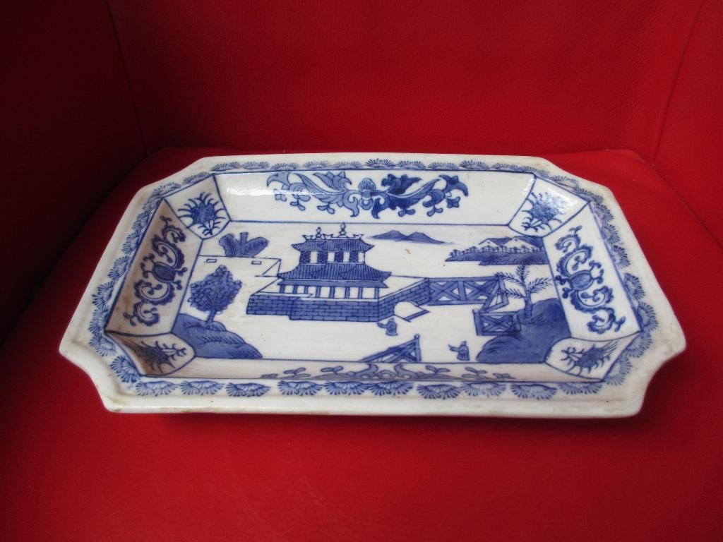 6x Chinees porceleinen serveerschalen 26cm gedecoreerd blauw, Ophalen of Verzenden