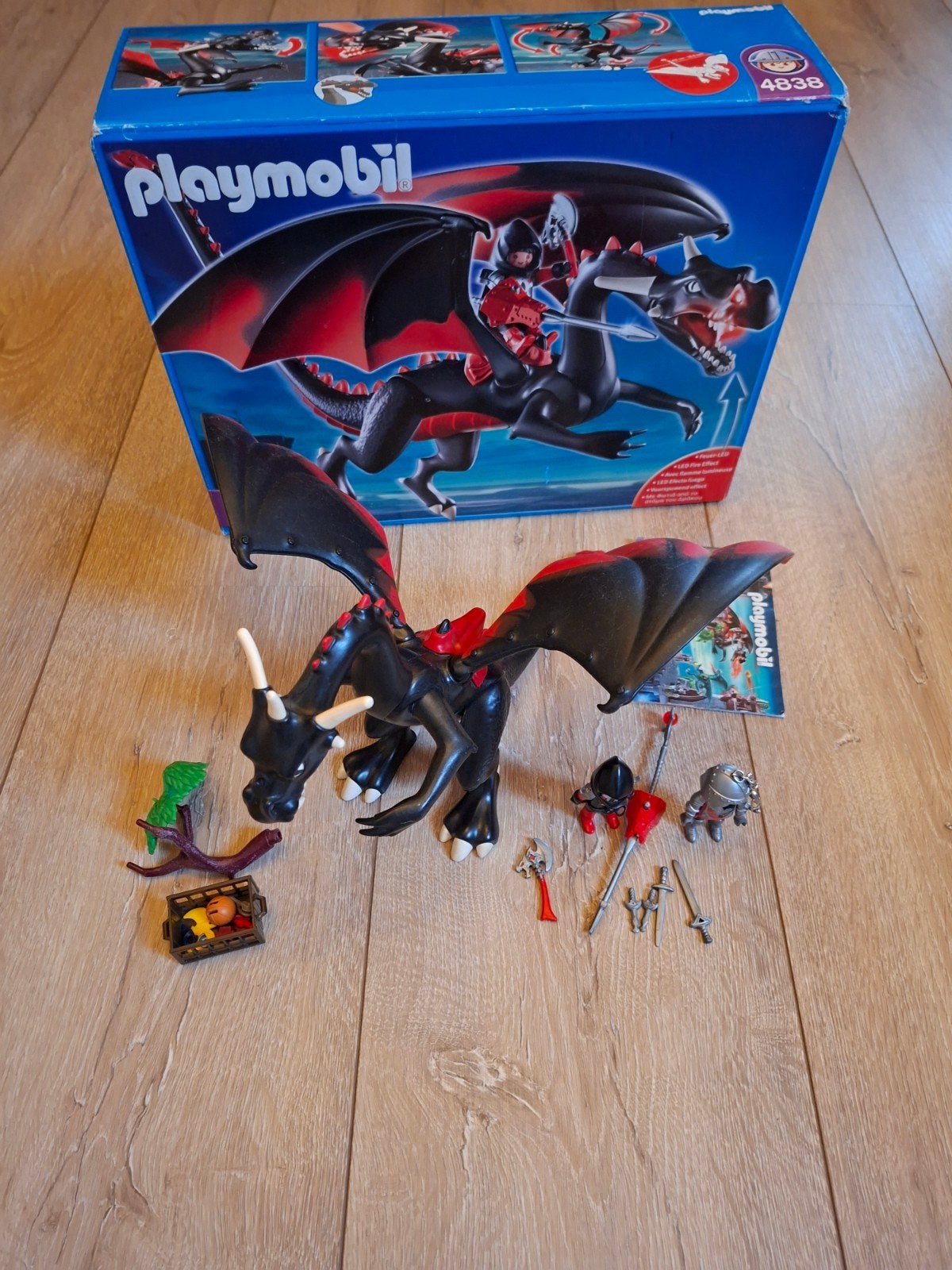 Grote playmobil draak met doos en poppetjes, Ophalen, Gebruikt, Complete set, Figuren