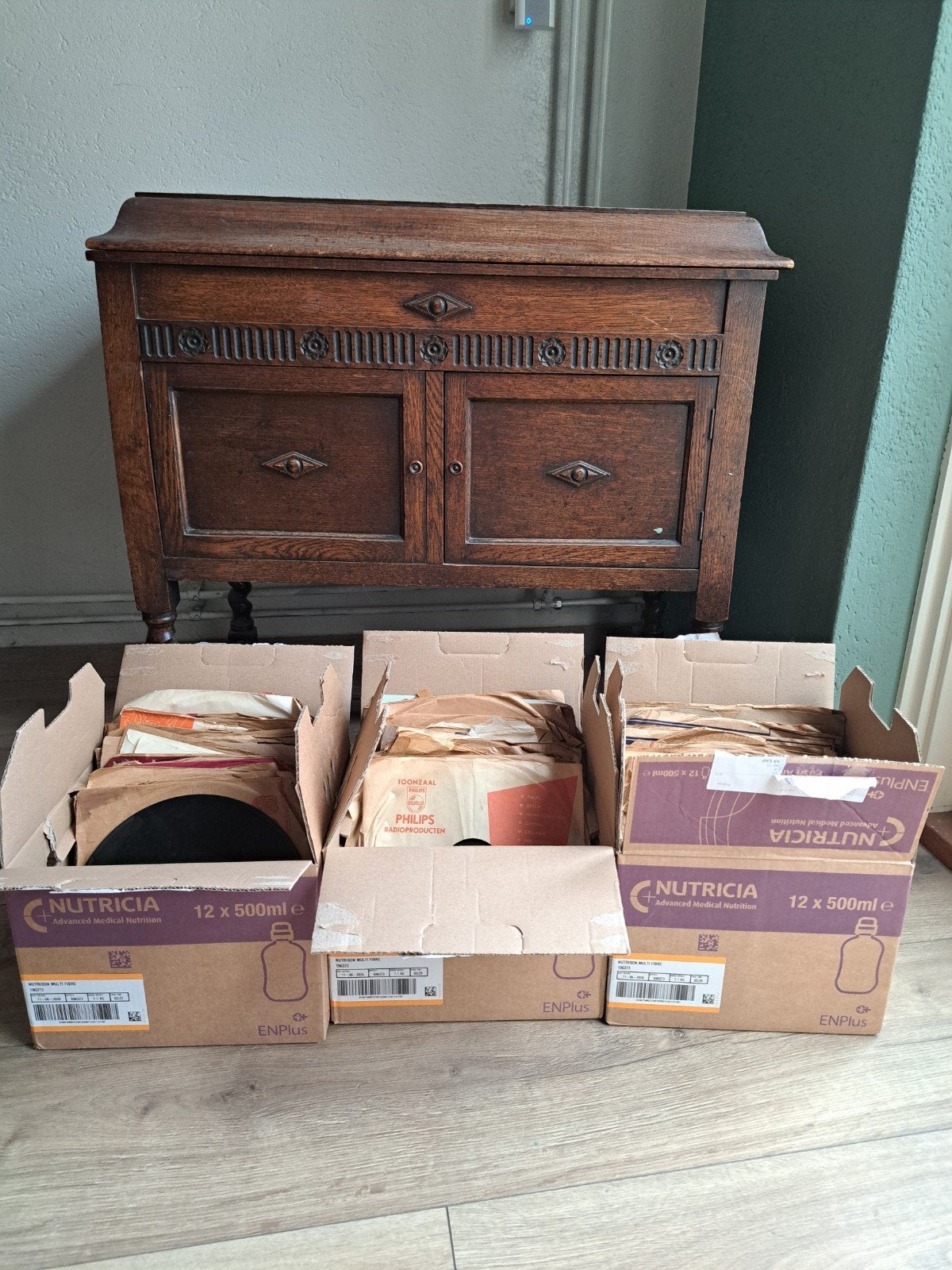 Antieke Platenspeler met Platen - 85x51xh34, Ophalen, Gebruikt, Platenspeler, Overige merken