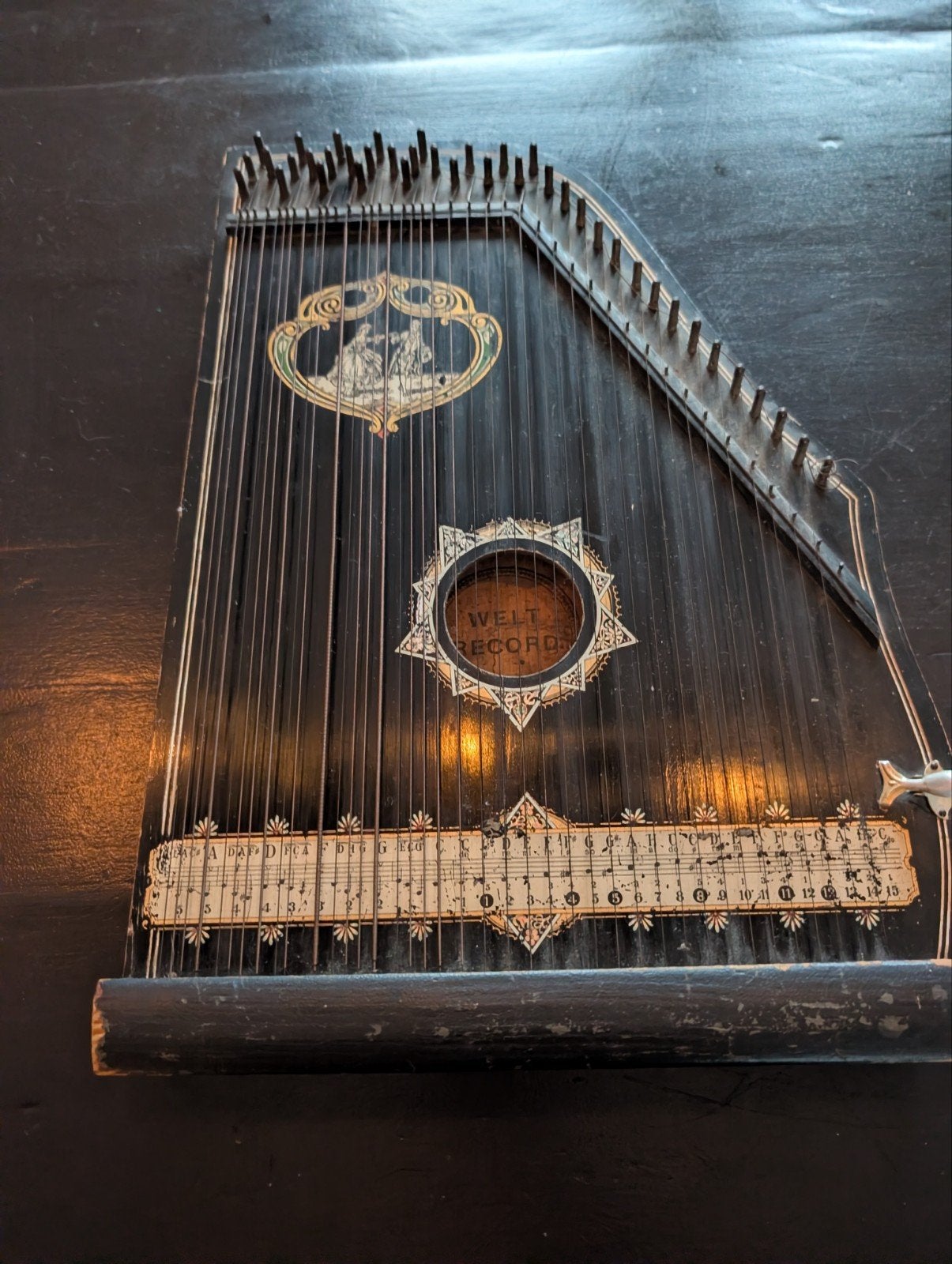 Antieke Welt Record Citer - Decoratief Muziekinstrument, Ophalen of Verzenden, Gebruikt, Citer