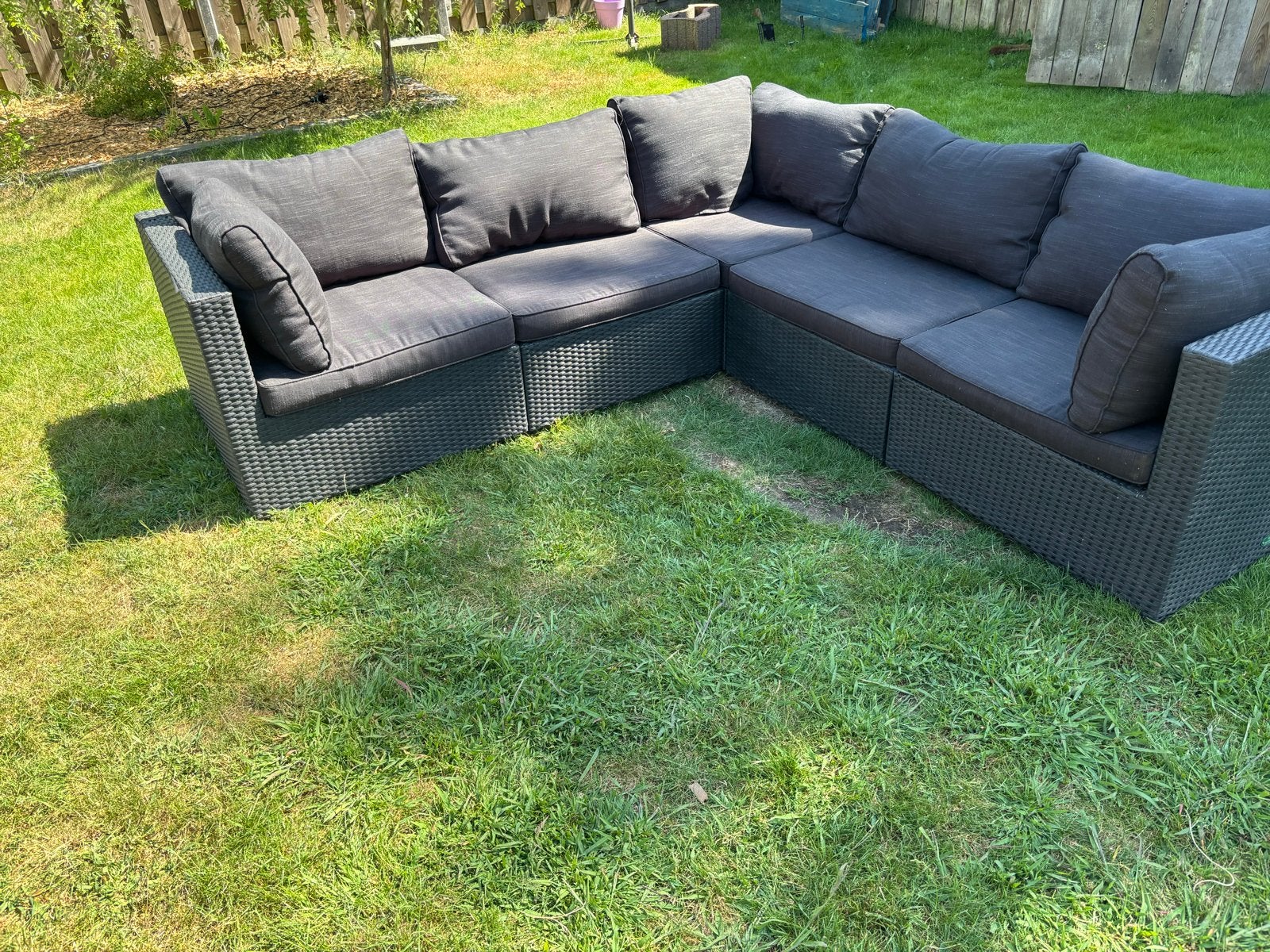 Comfortabele loungebank voor 4-5 personen., Tuin en Terras, Ophalen, 5 zitplaatsen, Gebruikt, Loungeset