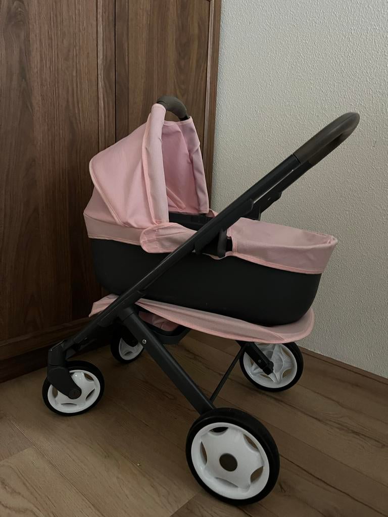 Smoby poppenwagen met reiswieg en zitje Maxi Cosi, Kinderen en Baby's, Ophalen of Verzenden, Zo goed als nieuw, Met reiswieg, Kinderwagen