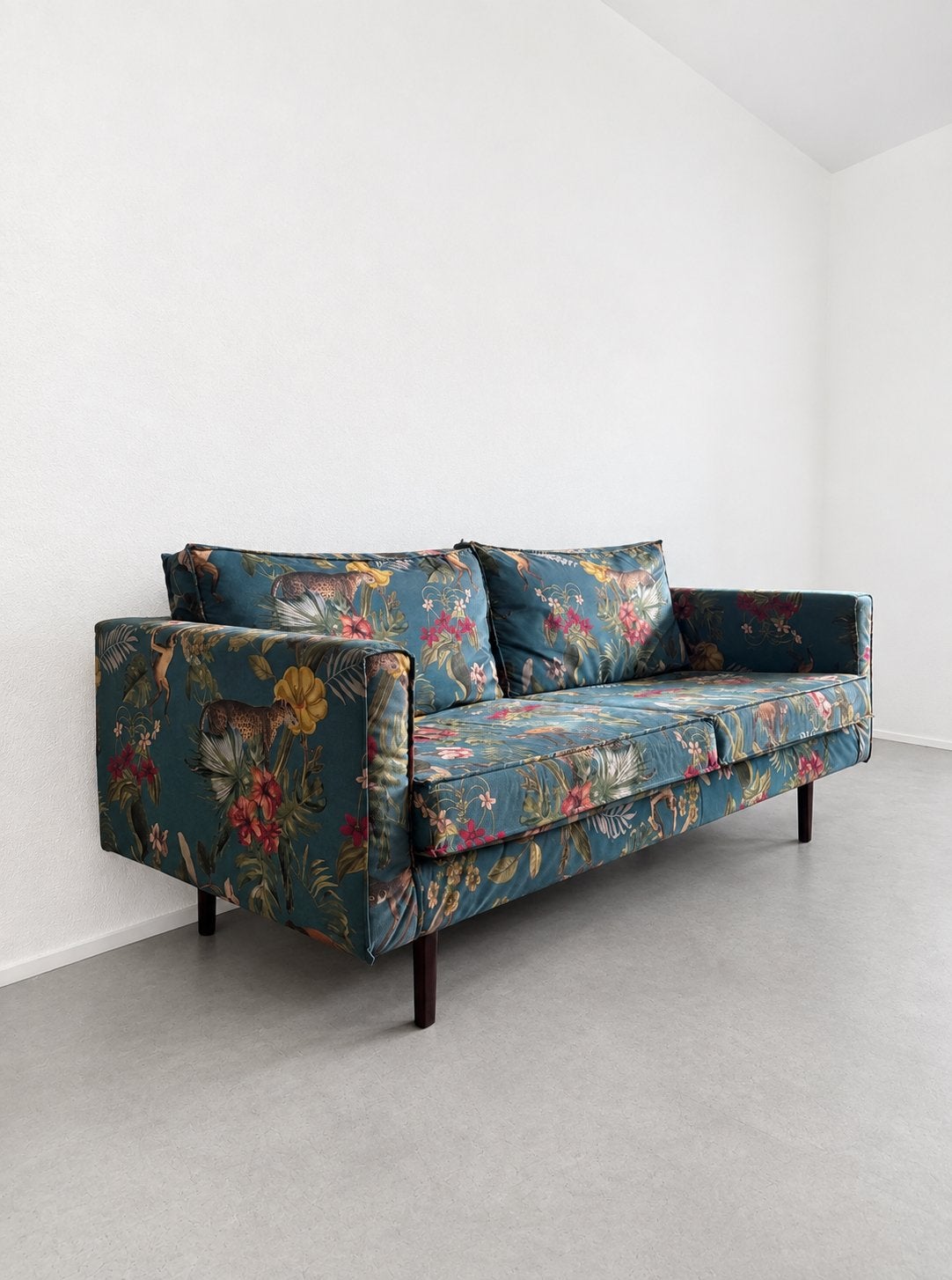SISSY-BOY VELVET 2,5-ZITSBANK - JUNGLEPRINT (Z.G.A.N.), Ophalen, 150 tot 200 cm, Tweepersoons, 75 tot 100 cm