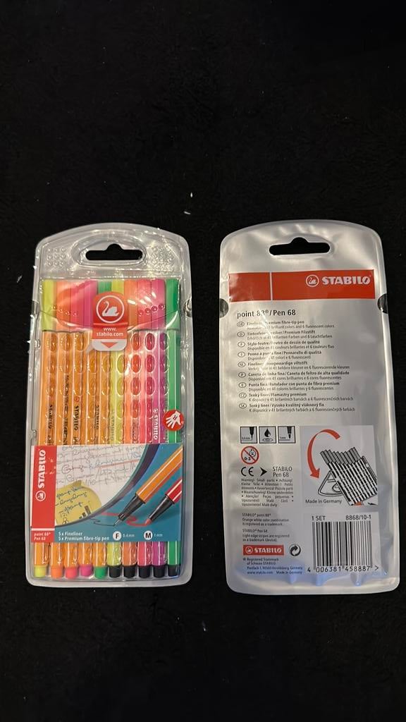 2 pakjes stabilo fineliners gecombineerd, Ophalen of Verzenden, Zo goed als nieuw