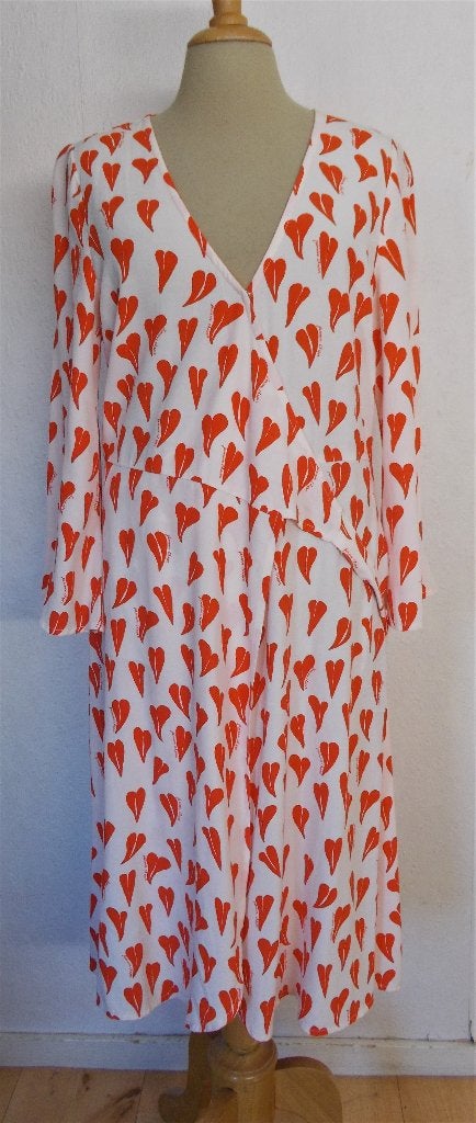 Mooie hartjes print jurk van Fabienne Chapot! M, Maat 38/40 (M), Zo goed als nieuw, Onder de knie, Meerkleurig