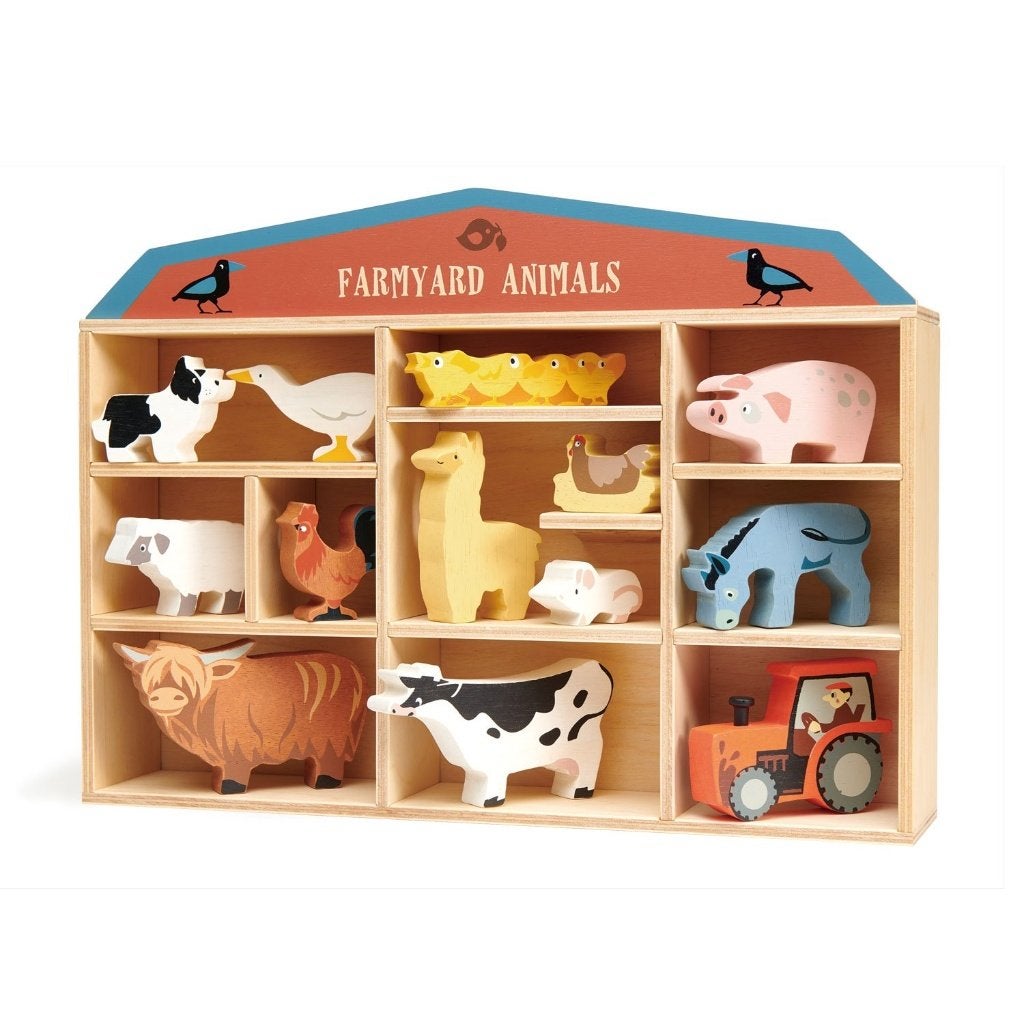 Houten Dierenset Boerderijdieren Tender Leaf Toys, Dam bv, Info@dam.be, Nieuw, Ophalen of Verzenden